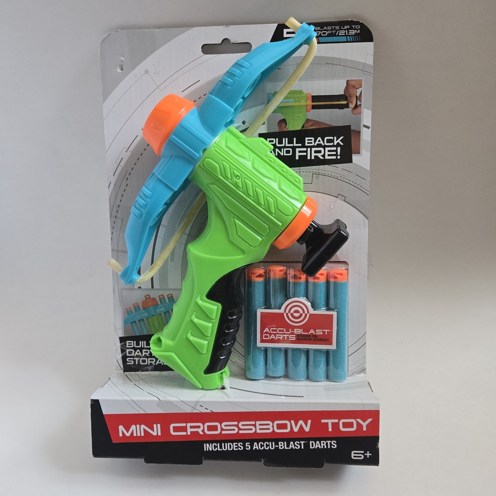 NEW Mini Crossbow Toy Dart Blaster Accu-Blast Shoots 70ft Foam Darts Kids Action
